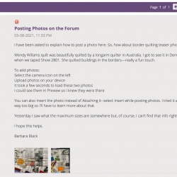 Barbara Blacks post on how to upload photos
